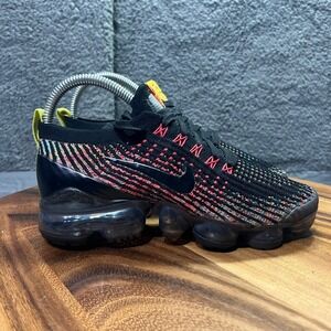Nike Air VaporMax 3 Flyknit Women's‎ Shoes Black Pink Rainbow 009 Sz 5.5 READ